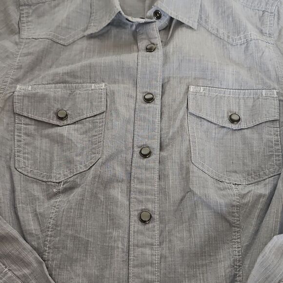 Club Monaco Women's Button-Down Long Sleeves Cotton Shirt XS Blue - Picture 15 of 16